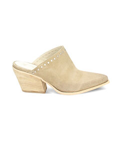 Sabot da donna in camoscio beige, Valerio 1966, 23L6T5006CMBEIG037, 001 preview