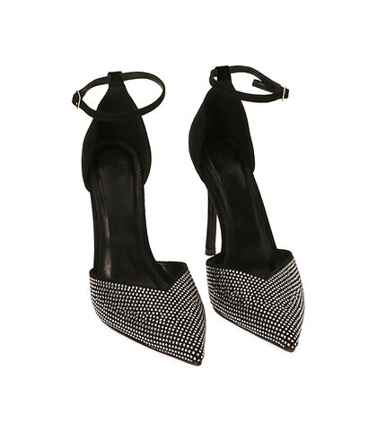 Décolleté nere con strass, tacco 10,5 cm , 2021T6116MPNERO035, 002