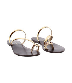 Sandali bassi da donna in laminato oro, Valerio 1966, 2549T6816LMOROG036, 003 preview