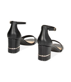 Sandali donna neri, tacco basso largo 8 cm, Valerio 1966, 2349T9032EPNERO037, 003 preview