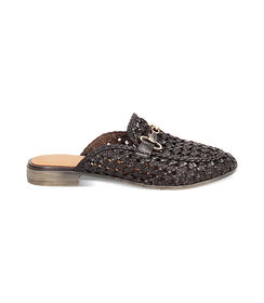 Sabot da donna in pelle intrecciata testa di moro, Valerio 1966, 2514T9029PIMORO035, 001 preview