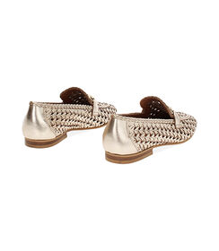 Mocassino da donna in pelle intrecciata oro rosa, Valerio 1966, 2514T7020PIRAOR035, 004 preview