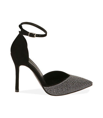 Décolleté nere con strass, tacco 10,5 cm , 2021T6116MPNERO035, 001