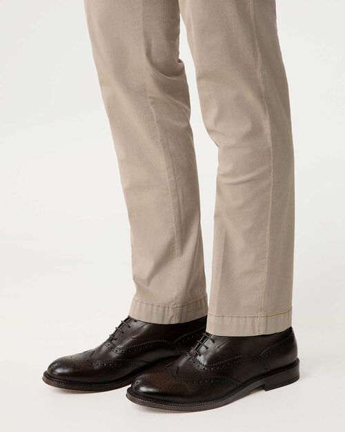 Scarpe brogue testa di moro in pelle, DK BROWN