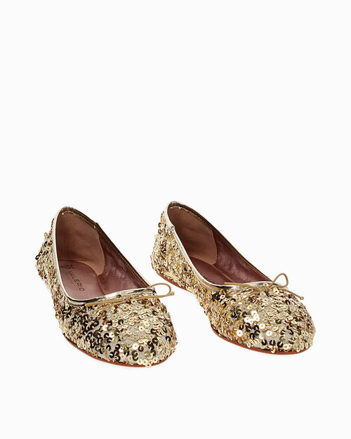 Ballerine oro con paillettes, GOLD