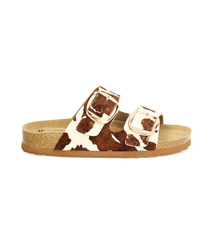 Sandali bassi da donna con stampa animalier marrone, Valerio 1966, 25R3T6701CWMUMA035, 001