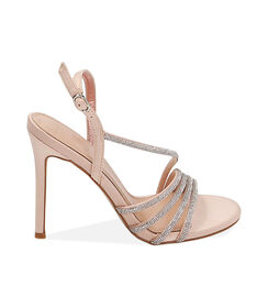 Sandali nude in raso, tacco 10,5 cm, Valerio 1966, 2121T3139RSNUDE035, 001 preview