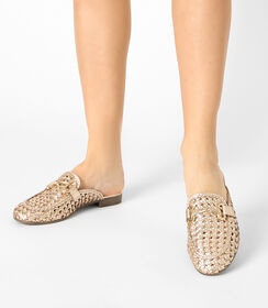 Sabot da donna in pelle intrecciata rosa oro, Valerio 1966, 2514T9029PIRAOR035, 002 preview
