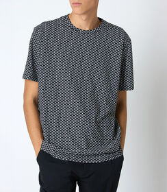 T-shirt da uomo stretch bianco-nero, Valerio 1966, 25R1T2412TSBINE48, 001 preview