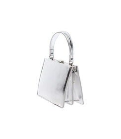 Mini bag donna argento laminato con manico, Valerio 1966, 2551T6041LMARGEUNI, 003 preview