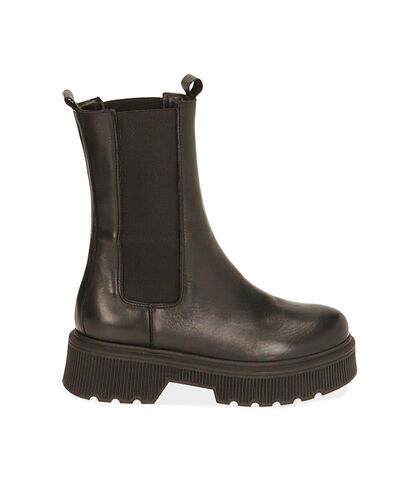 Chelsea boots neri in pelle, tacco 5,5 cm, Valerio 1966, 18L6T4029PENERO035, 001