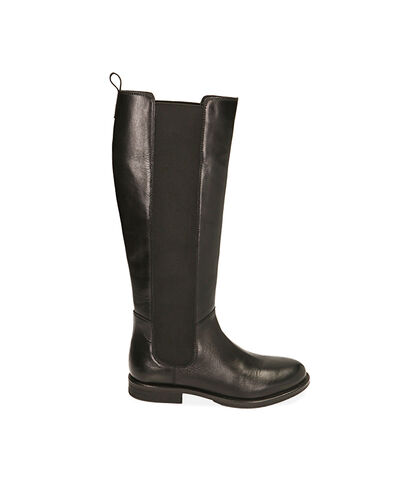 Stivali flat neri in pelle, Valerio 1966, 2014T2005PENERO035, 001