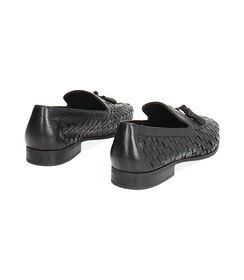 Mocassino nero intrecciato con nappine, Valerio 1966, 2714T1080PINERO039, 003 preview