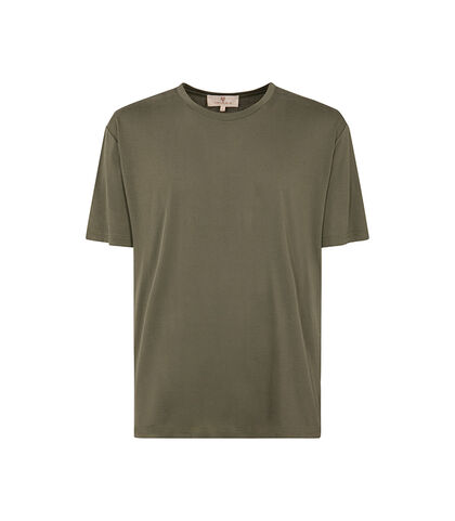 T-shirt verde oliva essenziale, Valerio 1966, 27C9T5579TSVERDI, 001