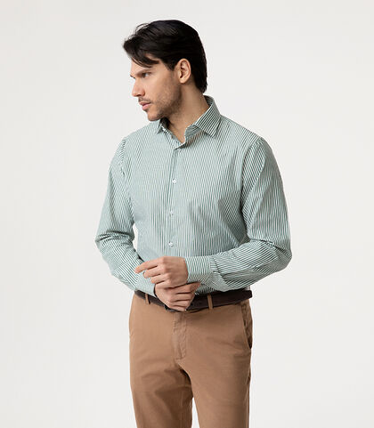 Camicia ml verde righe verticali, Valerio 1966, 27Z3T0019COVERD38, 002