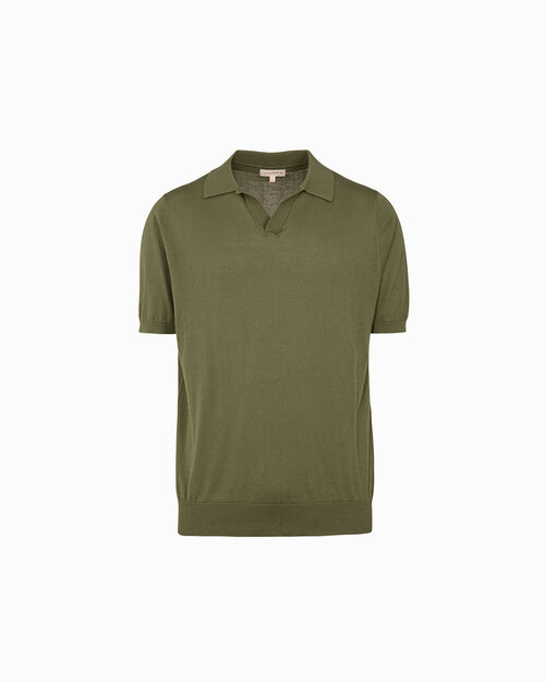 Maglia polo verde oliva con scollo a V, ARMY