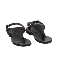 Sandalo infradito da donna in pelle nero, Valerio 1966, 2572T1049PENERO036, 003 preview