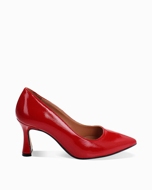 D&eacute;collet&eacute; rosse in naplak, tacco 7 cm, RED