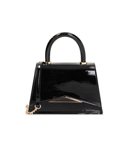 Mini bag da donna in vernice nera, Valerio 1966, 2551T6176VENEROUNI, 001