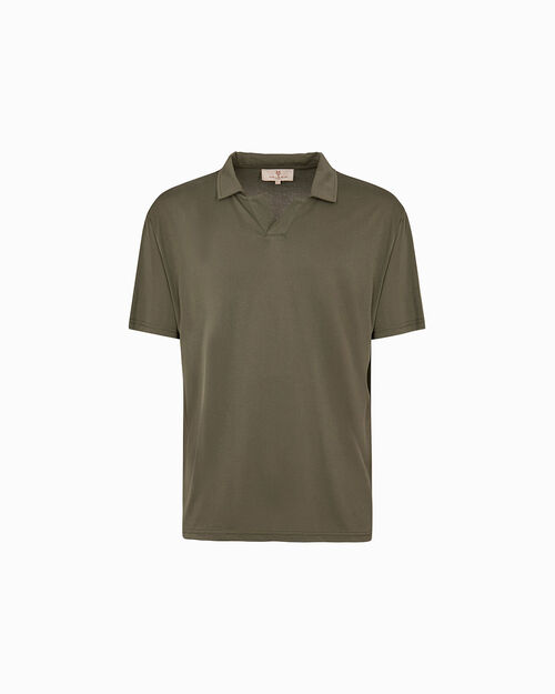 Polo verde in cotone leggero, GREEN