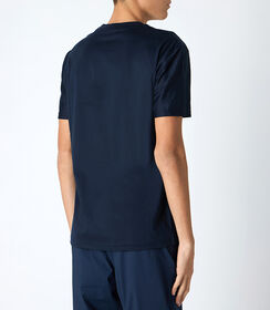 T-shirt da uomo in cotone blu, Valerio 1966, 25N8T0049COBLUEL, 002 preview