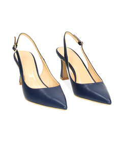 Décolleté slingback blu, Valerio 1966, 2321T5532EPBLUE037, 002 preview