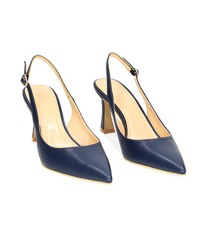 Décolleté slingback blu, Valerio 1966, 2321T5532EPBLUE035, 002