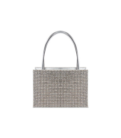 Borsa a mano da donna argento con pietre, Valerio 1966, 2551T6123LPARGEUNI, 001