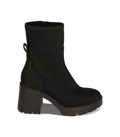 Stivaletti neri in tessuto, tacco 8,5 cm, Valerio 1966, 22N3T3189LYNERO035, 001