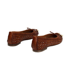 Ballerina da donna in pelle intrecciata cognac, Valerio 1966, 2514T5501PICOGN036, 004 preview