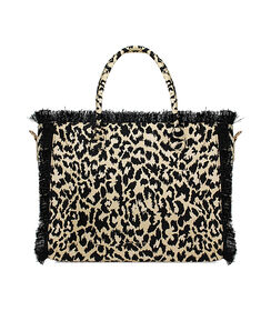 Borsa a spalla da donna in tessuto leopard, Valerio 1966, 2523T4535TSLEOPUNI, 001 preview