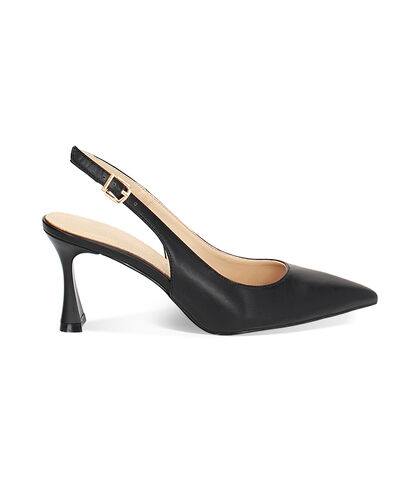 Décolleté slingback da donna nere, Valerio 1966, 2521T4111EPNERO035, 001