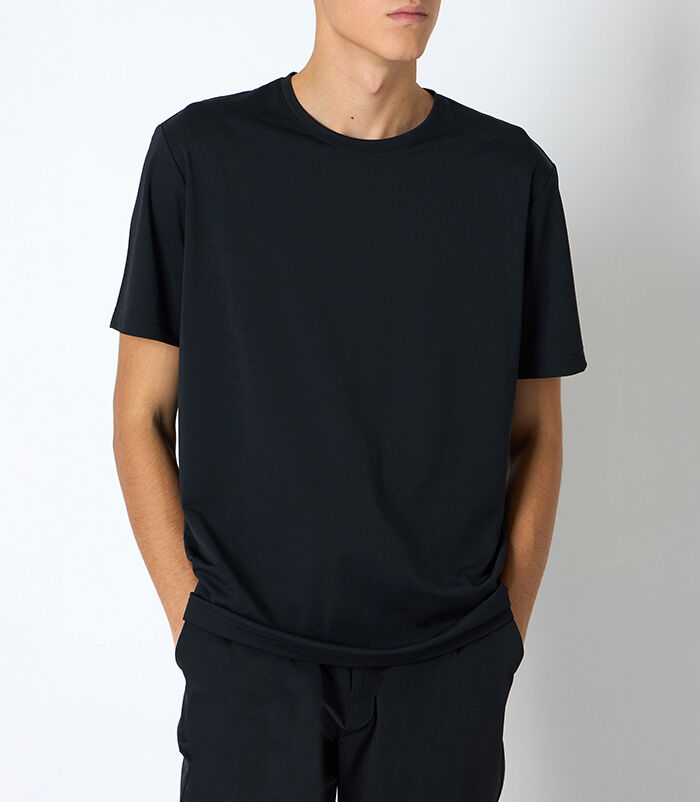 T-shirt da uomo stretch nera, Valerio 1966, 25R1T2412TSNERO48