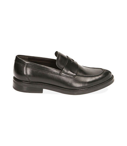 Mocassini neri in pelle , Uomo, 2077T4007PENERO039, 001
