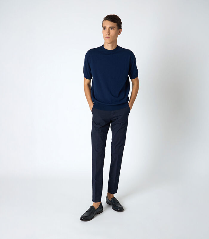 Pantalone da uomo modello chino blu, Valerio 1966, 25N8T5003COBLUE42