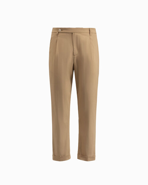 Pantalone in tessuto leggero camel, CAMEL