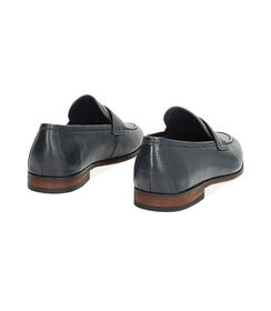 Mocassini da uomo blu in pelle basic, Valerio 1966, 25U6T3203PEBLUE041, 004 preview