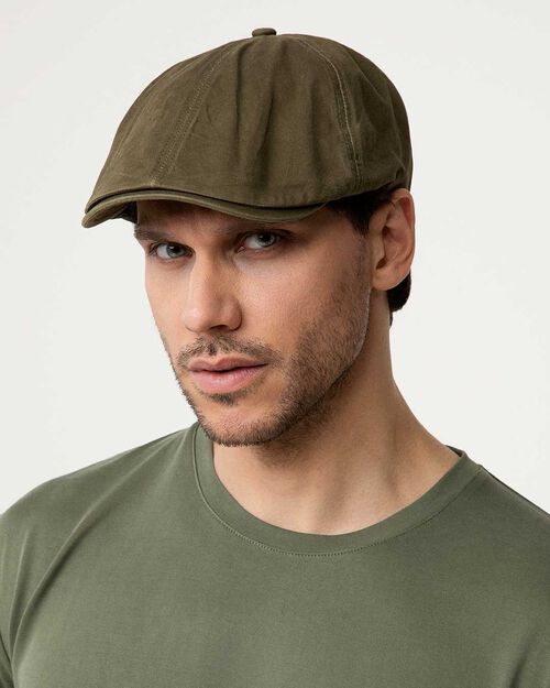 Coppola verde con bottone decorativo, GREEN