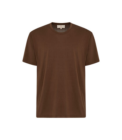 T-shirt marrone girocollo classico, Valerio 1966, 27C9T5579TSMARRI, 001