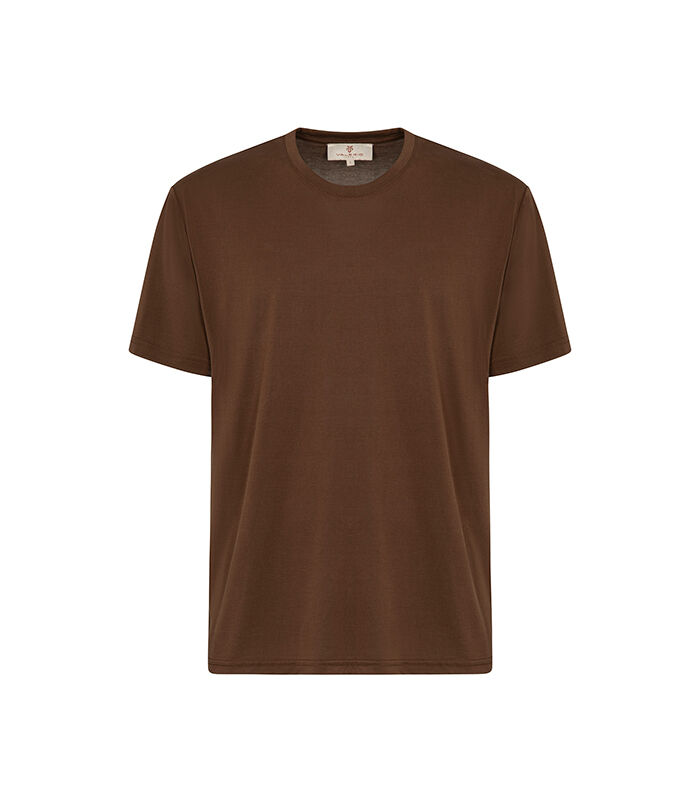 T-shirt marrone girocollo classico, Valerio 1966, 27C9T5579TSMARRI