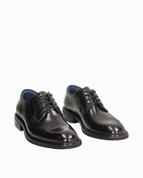 Scarpa allacciata da uomo in pelle nera, BLACK