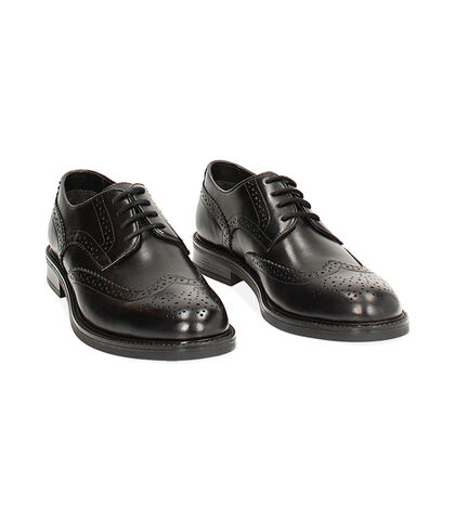 CALZATURA UOMO ALLACCIATO PELLE NERO, Valerio 1966, 24N4T6506PENERO039, 002