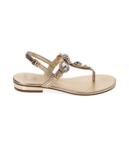 Sandali infradito gioiello oro, Valerio 1966, 2149T6132LMOROG035, 001