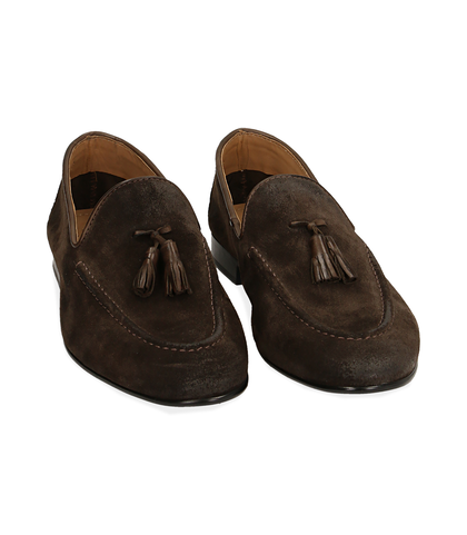 Mocassini testa di moro in camoscio , UOMO, 15D4T5401CMMORO039, 002