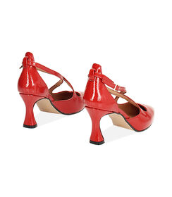 Décolleté rosse in naplak, stile ballet core, tacco 7 cm, Valerio 1966, 24M8T8021NPROSS035, 003 preview