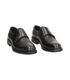 Stringate monk-strap nere in pelle, Valerio 1966, 24U6T3812PENERO039, 002 preview