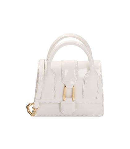 Mini bag bianca in vernice, Nuova Collezione, 2151T4537VEBIANUNI, 001