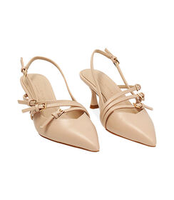 Décolleté slingback beige, tacco 6 cm, Valerio 1966, 2521T8220EPBEIG037, 003 preview