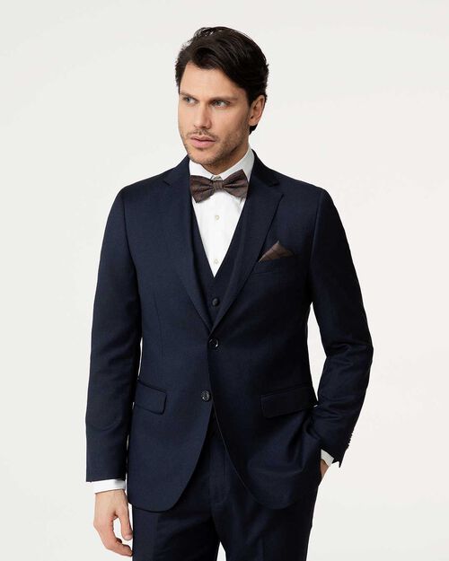 Giacca blu navy con chiusura a due bottoni, NAVY BLUE