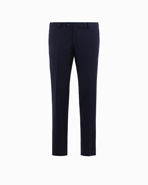 Pantaloni blu con pince e gamba dritta, BLUE